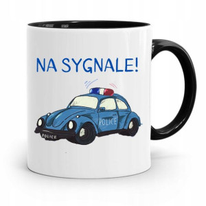 Kubek Czarny Dla Policjanta Policjantki Na Sygnale