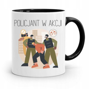 Kubek Czarny Dla Policjanta Policjantki W Akcji