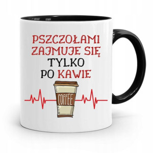 Kubek Czarny Dla Pszczelarza Zajmuje Się Po Kawie