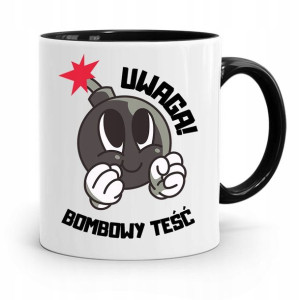 Kubek Czarny Dla Teścia Taty Uwaga! Bombowy Teść