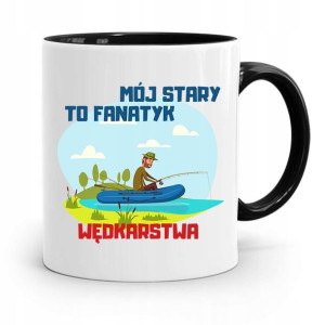 Kubek Czarny Dla Wędkarza Mój Stary To Fanatyk