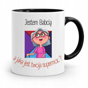 Kubek Czarny Dzień Babci Jestem Super Babcią