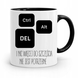 Kubek Czarny Informatyka Programisty Ctrl Alt Del
