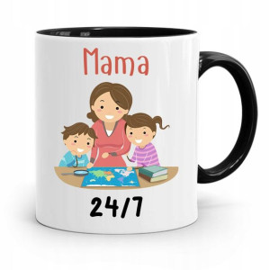 Kubek Czarny Prezent Dla Mamy Matki Mama 24/7