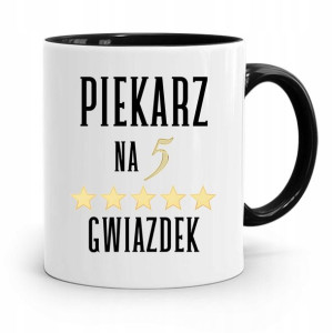 Kubek Czarny Prezent Dla Piekarza Na 5 Gwiazdek