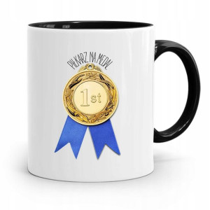 Kubek Czarny Prezent Dla Piłkarza Na Medal #1