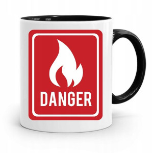 Kubek Czarny Prezent Dla Strażaka Danger Ogień!