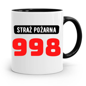 Kubek Czarny Prezent Dla Strażaka Straż Pożarna