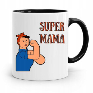 Kubek Czarny Prezent Dla Super Mamy Matki Mamusi