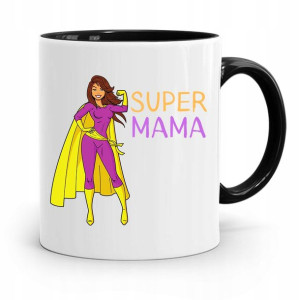 Kubek Czarny Prezent Dla Super Mamy Matki Mamusi