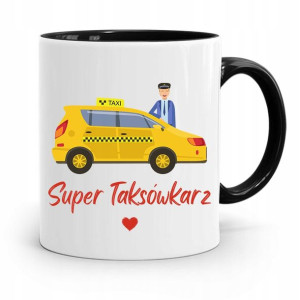 Kubek Czarny Prezent Dla Super Taksówkarza