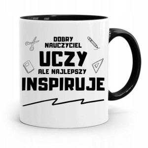 Kubek Czarny Prezent Dzień Nauczyciela Inspiruje