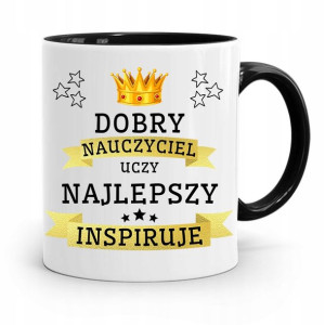 Kubek Czarny Prezent Dzień Nauczyciela Inspiruje