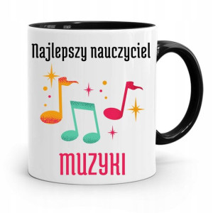 Kubek Czarny Prezent Dzień Nauczyciela Muzyki