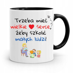 Kubek Czarny Prezent Dzień Nauczyciela Serce