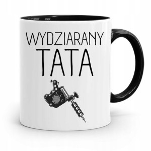 Kubek Czarny Prezent Na Dzień Ojca Wydziarany Tata
