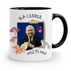 Kubek Czarny Śmieszny Pis Jarosław Kaczyński