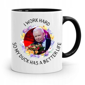 Kubek Czarny Śmieszny Pis Jarosław Kaczyński