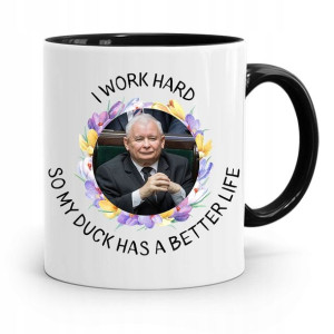 Kubek Czarny Śmieszny Pis Jarosław Kaczyński