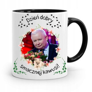 Kubek Czarny Śmieszny Pis Jarosław Kaczyński
