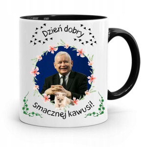 Kubek Czarny Śmieszny Pis Jarosław Kaczyński