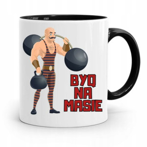 Kubek Czarny Śmieszny Zabawny Byq Na Masie Prezent