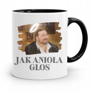 Kubek Czarny Śmieszny Zabawny Jak Anioła Głos