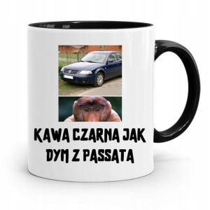 Kubek Czarny Śmieszny Zabawny Kawa Czarna Jak Dym
