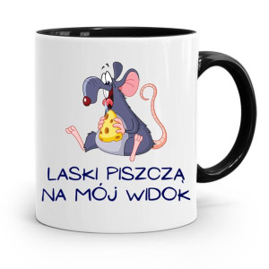 Kubek Czarny Śmieszny Zabawny Laski Piszczą Na Mój