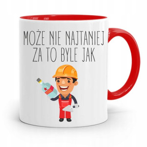 Kubek Czerwony Budowlańca Majstra Fachowca Prezent