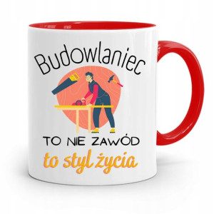 Kubek Czerwony Budowlańca Majstra Fachowca Prezent