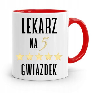 Kubek Czerwony Dla Doktora Lekarz Na 5 Gwiazdek