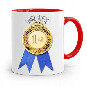 Kubek Czerwony Dla Doktora Lekarz Na Medal