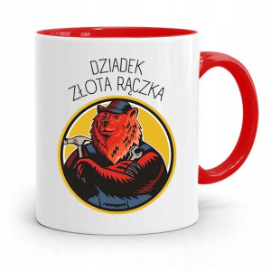 Kubek Czerwony Dla Dziadka Dziadek Złota Rączka