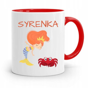 Kubek Czerwony Dla Dzieci Córki Mała Syrenka +imię