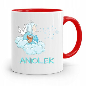 Kubek Czerwony Dla Dzieci Mały Aniołek +imię
