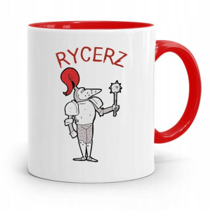Kubek Czerwony Dla Dzieci Syna Mały Rycerz +imię