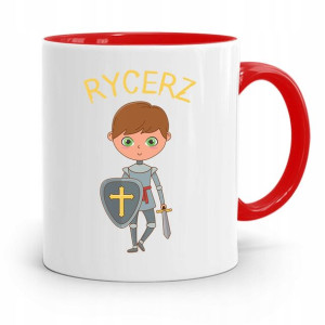 Kubek Czerwony Dla Dzieci Syna Mały Rycerz+imię