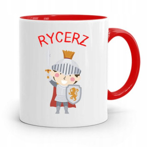 Kubek Czerwony Dla Dzieci Syna Mały Rycerz+imię