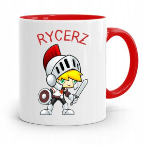 Kubek Czerwony Dla Dzieci Syna Mały Rycerz+imię