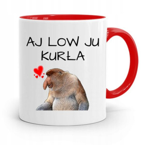 Kubek Czerwony Dla Dziewczyny Aj Low Ju Kurła