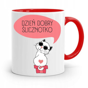 Kubek Czerwony Dla Dziewczyny Dobry Ślicznotko