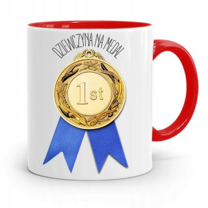 Kubek Czerwony Dla Dziewczyny Dziewczyna Na Medal