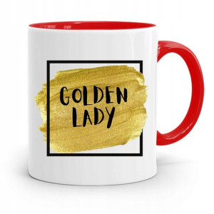 Kubek Czerwony Dla Dziewczyny Golden Lady