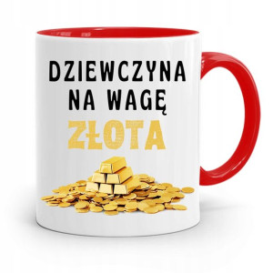 Kubek Czerwony Dla Dziewczyny Żony Na Wagę Złota