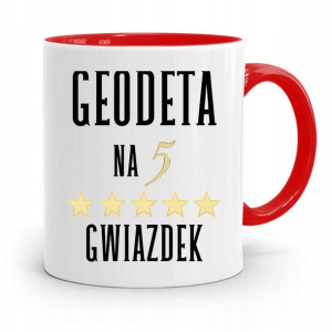 Kubek Czerwony Dla Geodety Geodeta Na 5 Gwiazdek