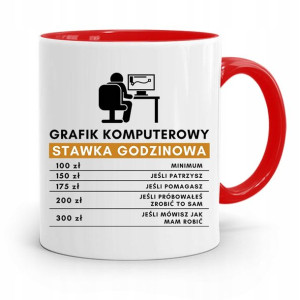 Kubek Czerwony Dla Grafika Stawka Godzinowa