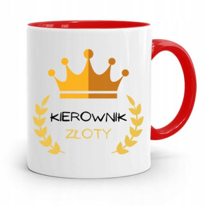 Kubek Czerwony Dla Kierownika Kierownik Złoty