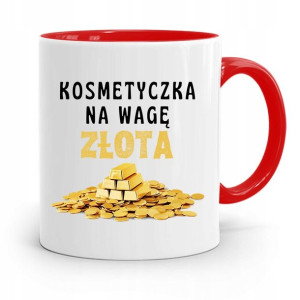 Kubek Czerwony Dla Kosmetyczki Na Wagę Złota