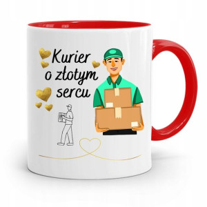 Kubek Czerwony Dla Kuriera O Złotym Sercu Prezent
